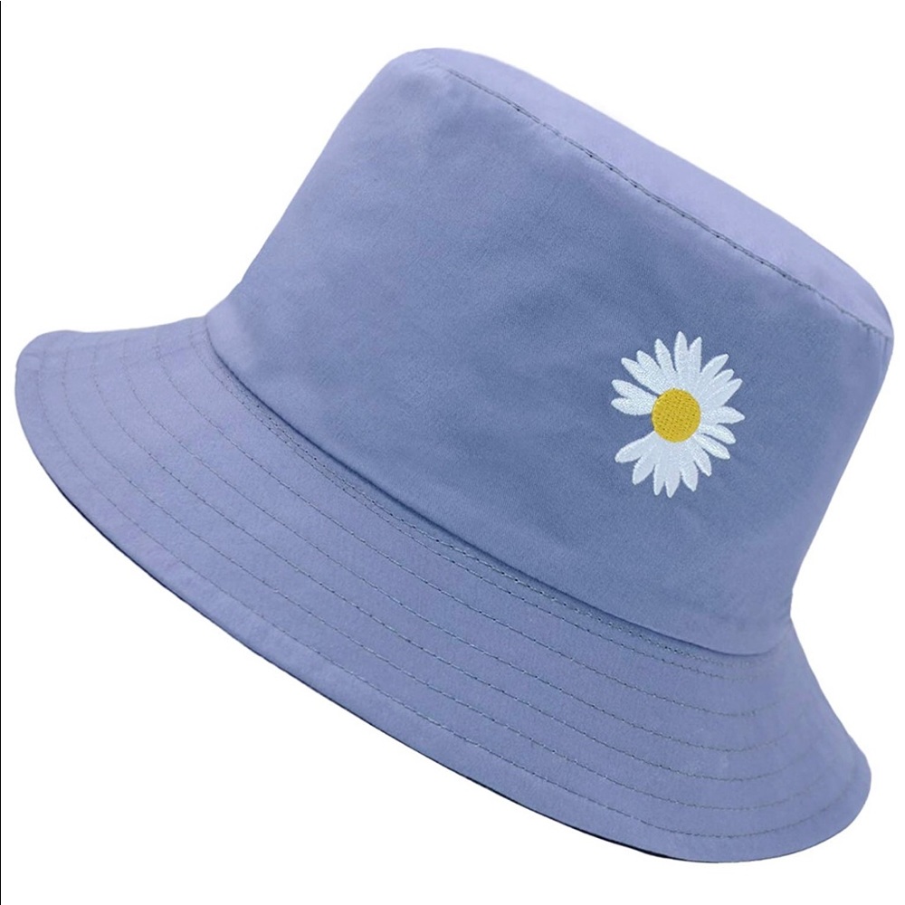 Flower Embroidery Reversible Bucket Hat